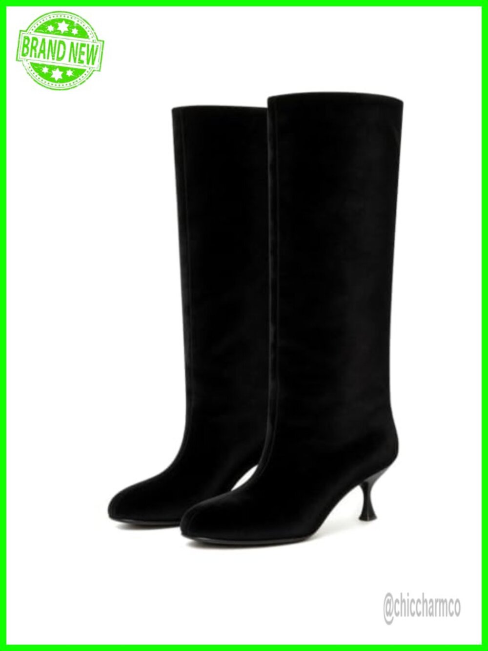 vivianly Wide Calf Knee High Boots Kitten Heel Suede Tall